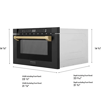 1.2 Cu. Ft. Autograh Edition Black Stainless Built-In Microwave Drawer with Bronze Accents