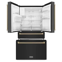 21.6 Cu. Ft. Black Stainless Steel 4-Door French Door Counter Depth Refrigerator