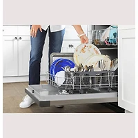 55 dBA White Front Control Dishwasher - OPEN BOX