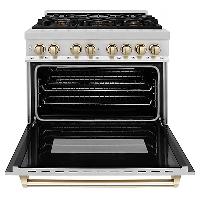 4.6 Cu. Ft. Autograph Edition Freestanding Dual Fuel Range - Stainless/Gold