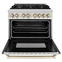 4.6 Cu. Ft. Autograph Edition Freestanding Dual Fuel Range - Stainless/Gold