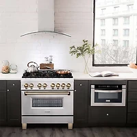 4.6 Cu. Ft. Autograph Edition Freestanding Dual Fuel Range - Stainless/Gold