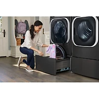 1.0 Cu. Ft. SideKick Black Steel Top load HE Pedestal Washer