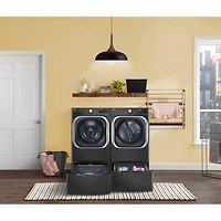 1.0 Cu. Ft. SideKick Black Steel Top load HE Pedestal Washer