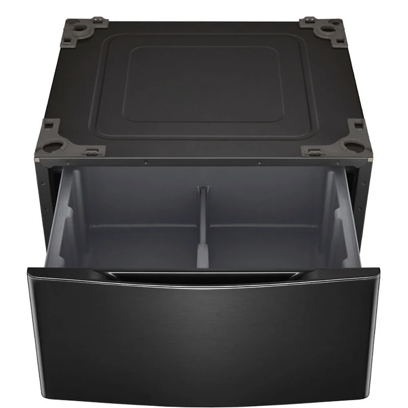 29 inch Black Steel Laundry Pedestal With Storage Drawer