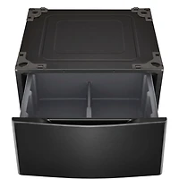 29 inch Black Steel Laundry Pedestal With Storage Drawer