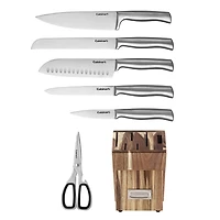 7 Pc. Stainless Prep Set in Acacia Wood Block