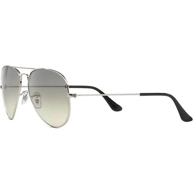 Aviator Large Metal Polished Silver Light Grey Gradient