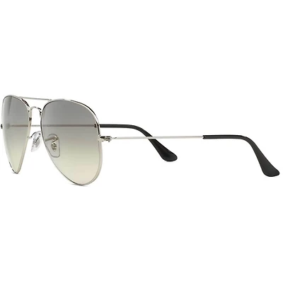 Aviator Large Metal Polished Silver Light Grey Gradient