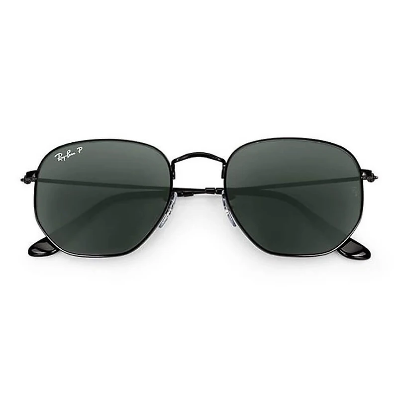 Hexagonal Flat Lenses Polished Black Green Classic G-15 Polarized