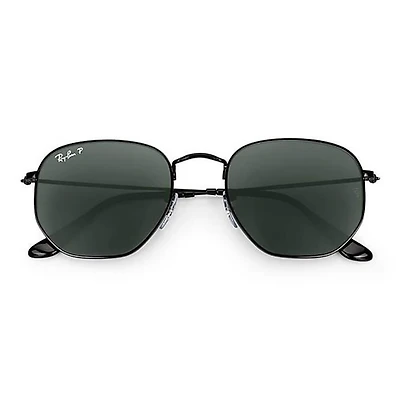 Hexagonal Flat Lenses Polished Black Green Classic G-15 Polarized