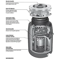 1/2 HP Continuous Feed Corded Food Waste Disposer