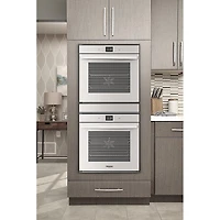24 inch White Smart Convection Double Wall Oven