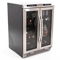 19 Bottle / 66 Can Stainless Steel Dual-Zone Wine Cooler & Beverage Center
