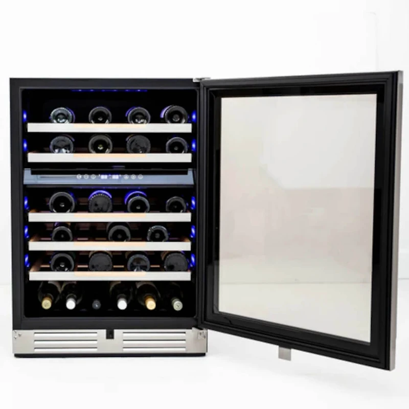 46 Bottle Stainless Steel ELITE Series Dual-Zone Wine Cooler