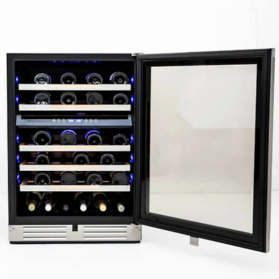 46 Bottle Stainless Steel ELITE Series Dual-Zone Wine Cooler
