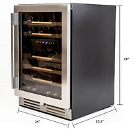 46 Bottle Stainless Steel ELITE Series Dual-Zone Wine Cooler