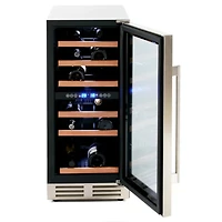 28 Bottle Stainless Steel DESIGNER Series Dual-Zone Wine Cooler - OPEN BOX