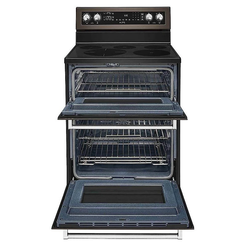 6.7 Cu. Ft. Black Stainless Freestanding Double Oven Electric Convection Range