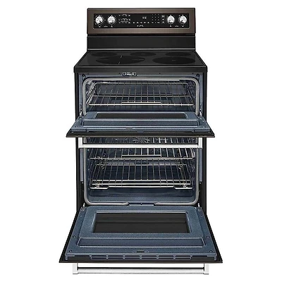 6.7 Cu. Ft. Black Stainless Freestanding Double Oven Electric Convection Range