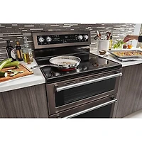 6.7 Cu. Ft. Black Stainless Freestanding Double Oven Electric Convection Range