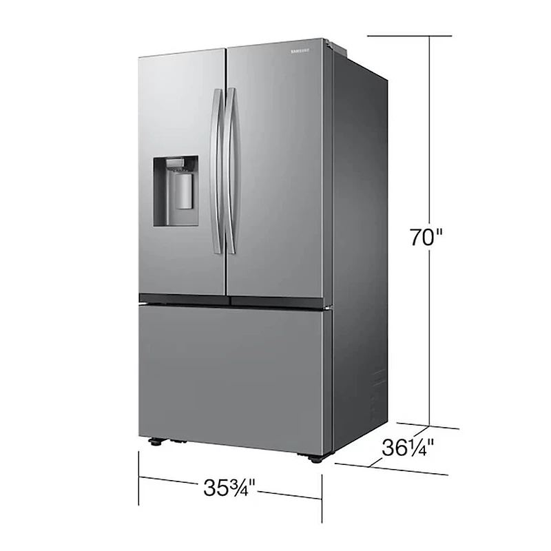Cu. Ft. Stainless Steel 3-Door French Door Refrigerator
