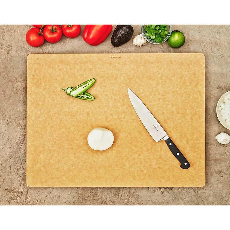 24 inch x 18 inch Big Block Series Cutting Board - Natural/Slate Cascade