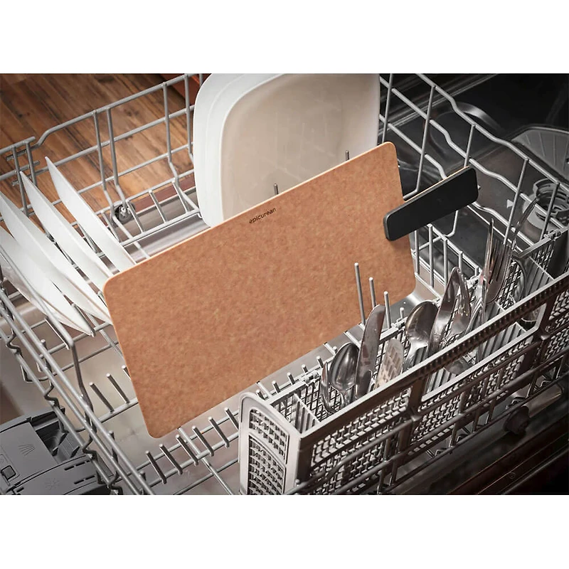 inch x 7.5 inch Handy Plus Series Rectangle Serving Board - Natural/Slate