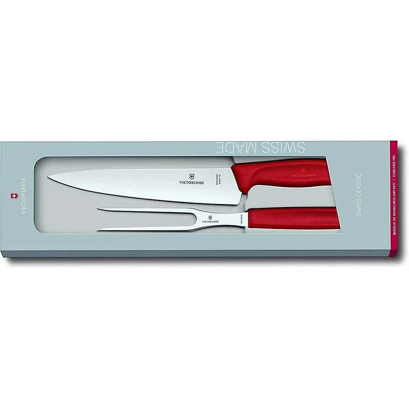 2-Piece Swiss Classic Carving Set - Red