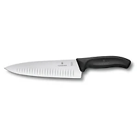 Swiss Classic 8 inch Chef Knife with Hollow Edge - Black