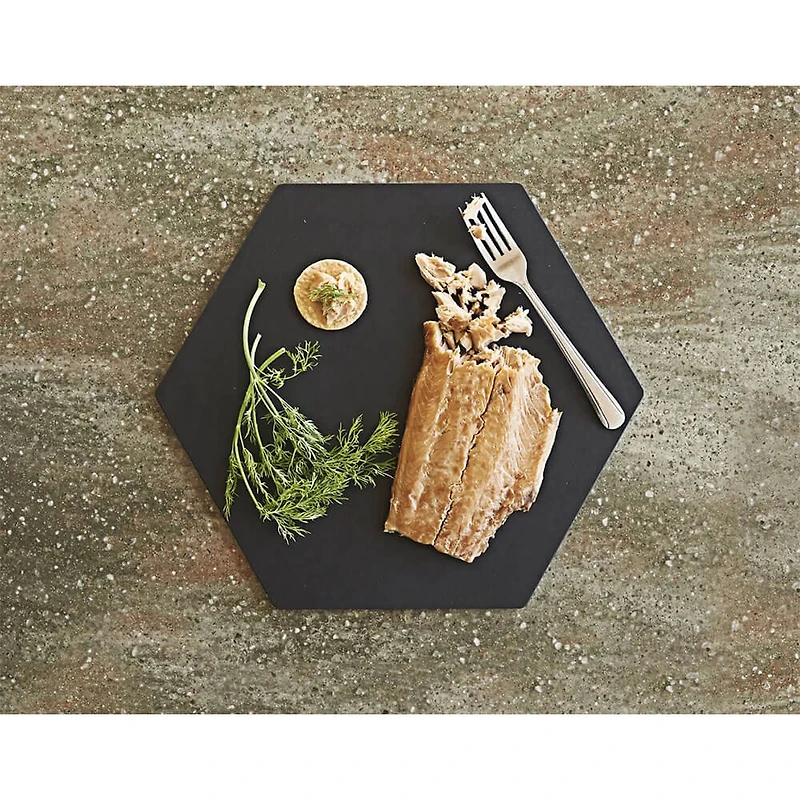 13 inch x 11.25 inch Display Hexagon Serving Board - Slate - OPEN BOX