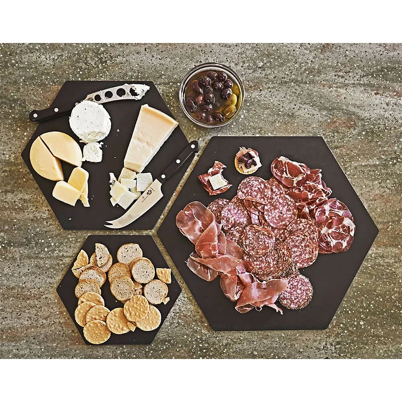 13 inch x 11.25 inch Display Hexagon Serving Board - Slate - OPEN BOX