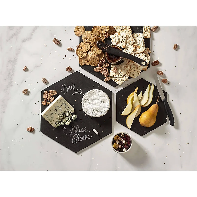 13 inch x 11.25 inch Display Hexagon Serving Board - Slate - OPEN BOX