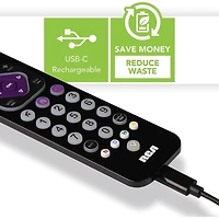 Universal Remote Control Rechargeable - Black