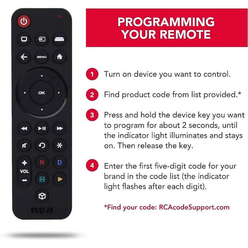 Universal Remote Control Rechargeable - Black