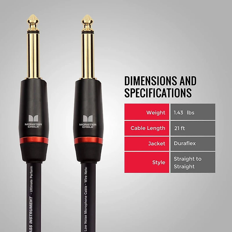 21 Ft. Prolink Bass Instrument Cable - Straight to Straight