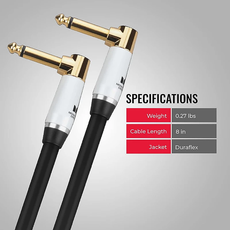 8 inch Prolink Studio Pro 2000 Instrument Cable - Right to Right