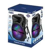 15 inch Portable Bluetooth Speaker with Wired Mic and Tripod Stand - OPEN BOX