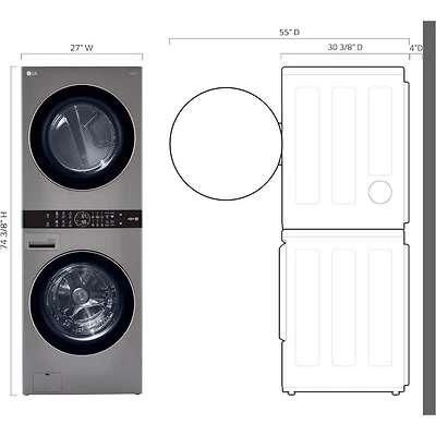 7.4 Cu. Ft. Smart Front Load WashTower