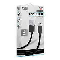 4Ft Flat USB-C 2.0 Charge and Sync Cable