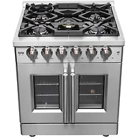 4.32 Cu. Ft. Stainless Steel Freestanding Dual Fuel Range