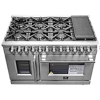 6.58 Cu. Ft. Massimo Stainless Slide-In French Door Dual Fuel Double Oven Range