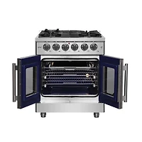 4.32 Cu. Ft. Stainless Steel Freestanding French Door Gas Range 
