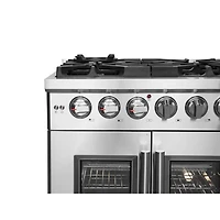 4.32 Cu. Ft. Stainless Steel Freestanding French Door Gas Range 