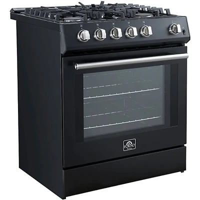 5.0 Cu. Ft. Leonardo Black Slide-In Gas Convection Range