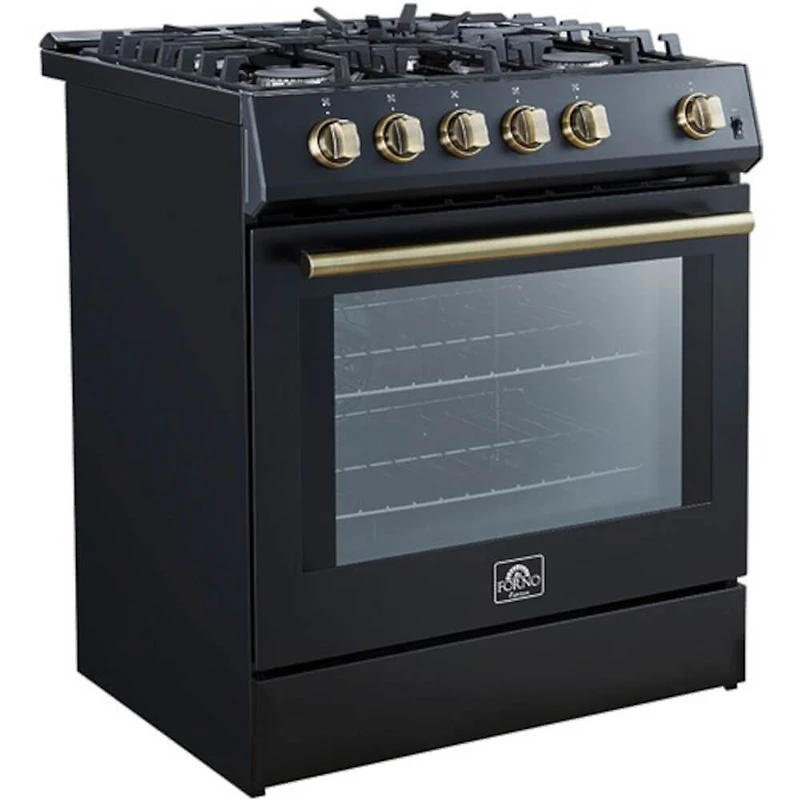 5.0 Cu. Ft. Leonardo Black Slide-In Gas Convection Range