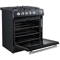 5.0 Cu. Ft. Leonardo Black Slide-In Gas Convection Range