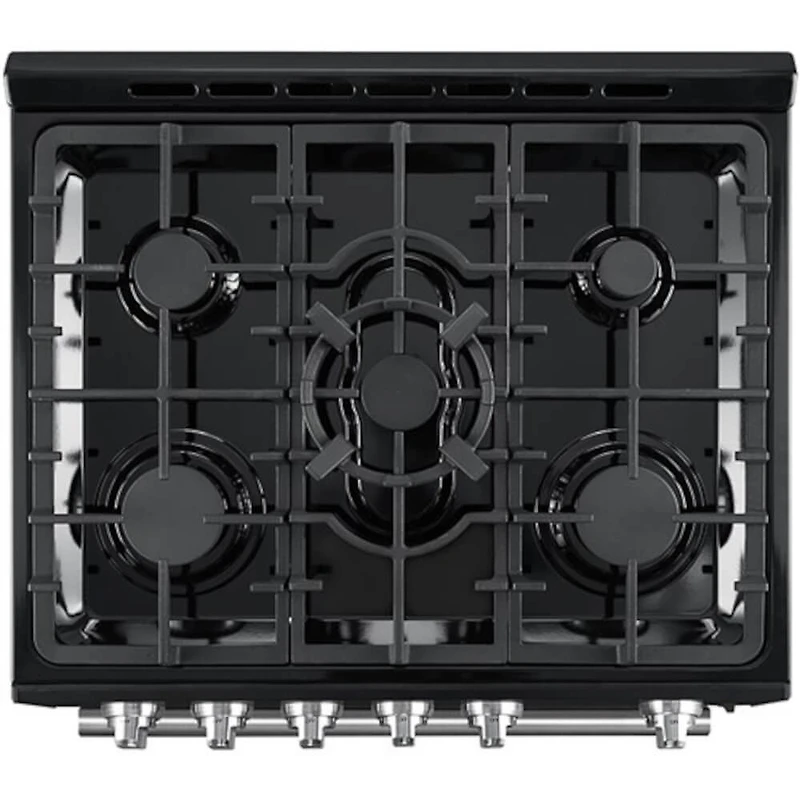 5.0 Cu. Ft. Leonardo Black Slide-In Gas Convection Range