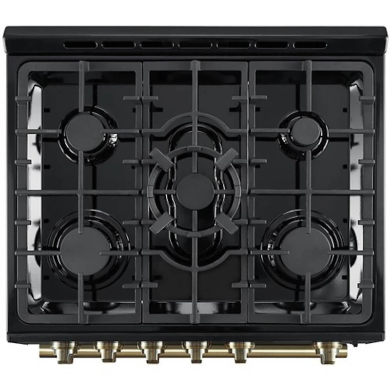 5.0 Cu. Ft. Leonardo Black Slide-In Gas Convection Range