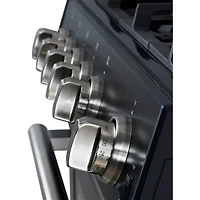 5.0 Cu. Ft. Leonardo Black Slide-In Gas Convection Range